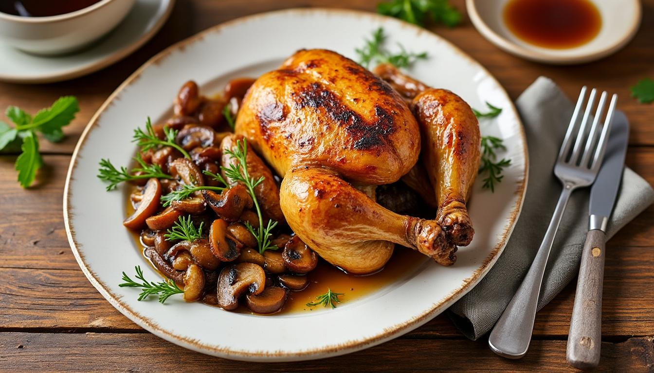 découvrez notre recette traditionnelle de poulet au cidre, facile à préparer. un plat savoureux et réconfortant où la tendreté du poulet s’accorde parfaitement aux notes fruitées du cidre. idéal pour un repas convivial en famille ou entre amis !