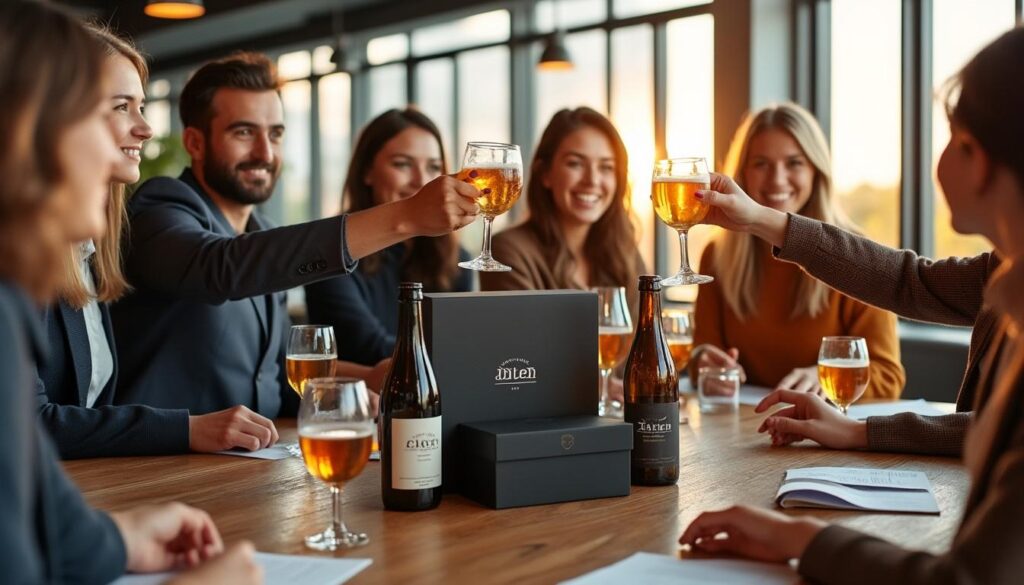 découvrez comment le cidre peut renforcer les relations en entreprise grâce aux cadeaux d’affaires originaux et aux activités de team building conviviales.